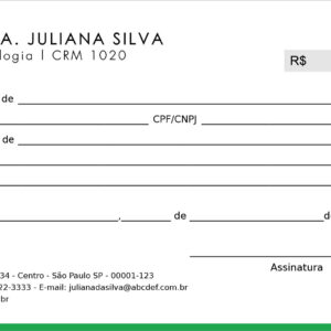 Recibo em 2 vias Urologia Vila Real - Imagem 1