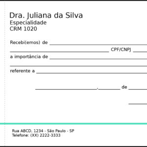 Recibo com Canhoto Clínica Geral Esna