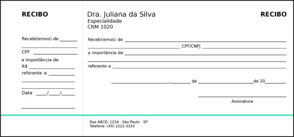 Recibo com Canhoto Clínica Geral Esna Recibo com Canhoto Clínica Geral Esna