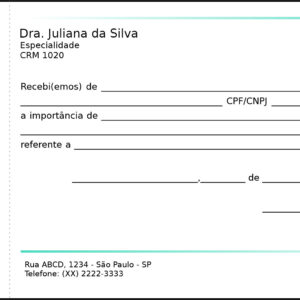 Recibo com Canhoto Clínica Geral Sohag