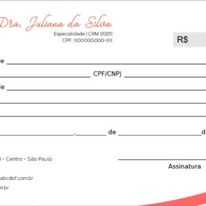 Recibo em 2 vias Nutrição San Luis