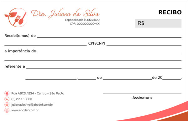 Recibo em 2 vias Nutrição San Luis Recibo em 2 vias Nutrição San Luis