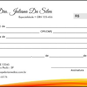 Recibo em 2 vias Nutricionista Santa Fé