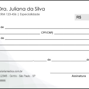 Recibo em 2 vias Oftalmologia Estocolmo