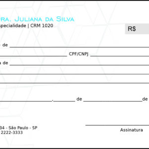 Recibo em 2 vias Oftalmologia Helsingborg