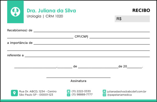 Recibo em 2 vias Urologia Lisboa Recibo em 2 vias Urologia Lisboa