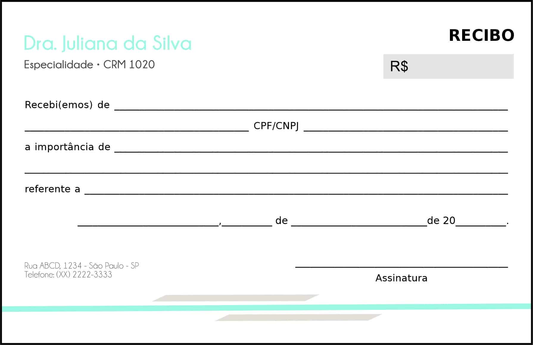 Recibo em 2 vias Clínica Geral Suez
