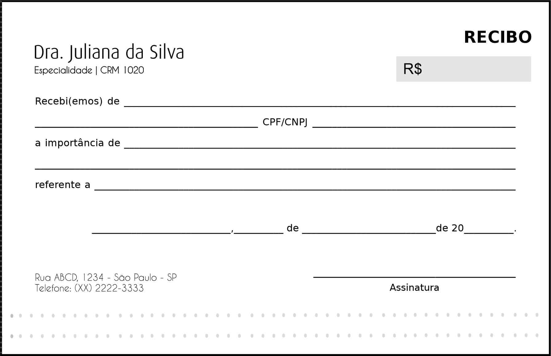 Recibo em 2 vias Clínica Geral Tebas