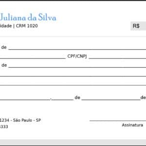 Recibo em 2 vias Clínica Geral Saís