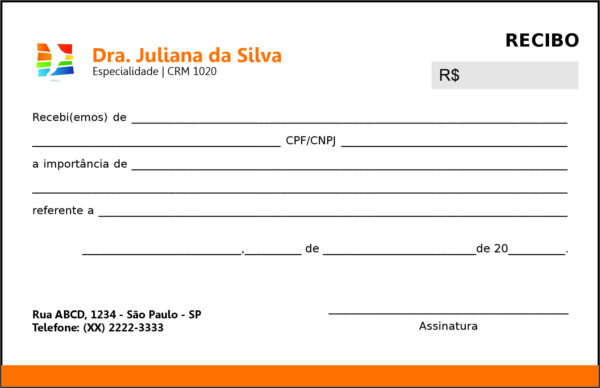 Recibo em 2 vias Ortopedia Lárissa Recibo em 2 vias Ortopedia Lárissa