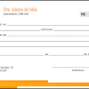 Recibo em 2 vias Performance Budapeste