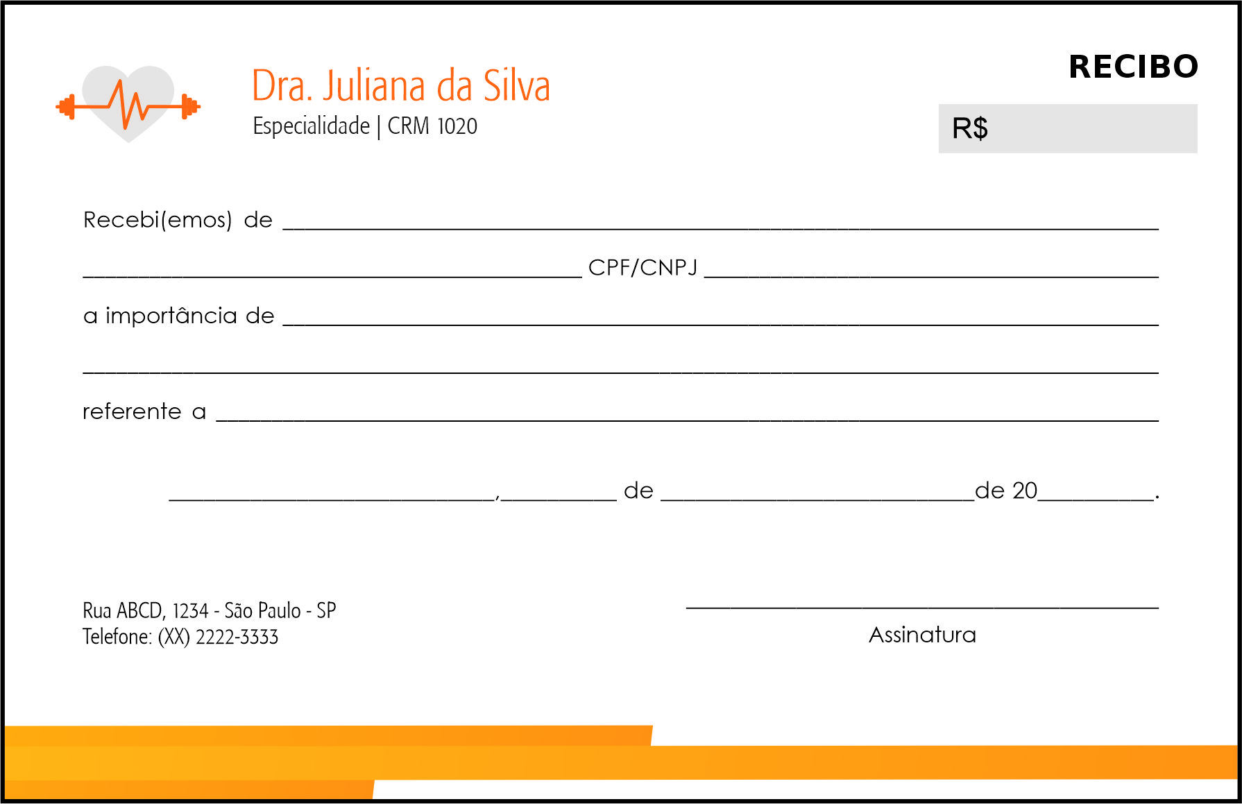 Recibo em 2 vias Performance Budapeste