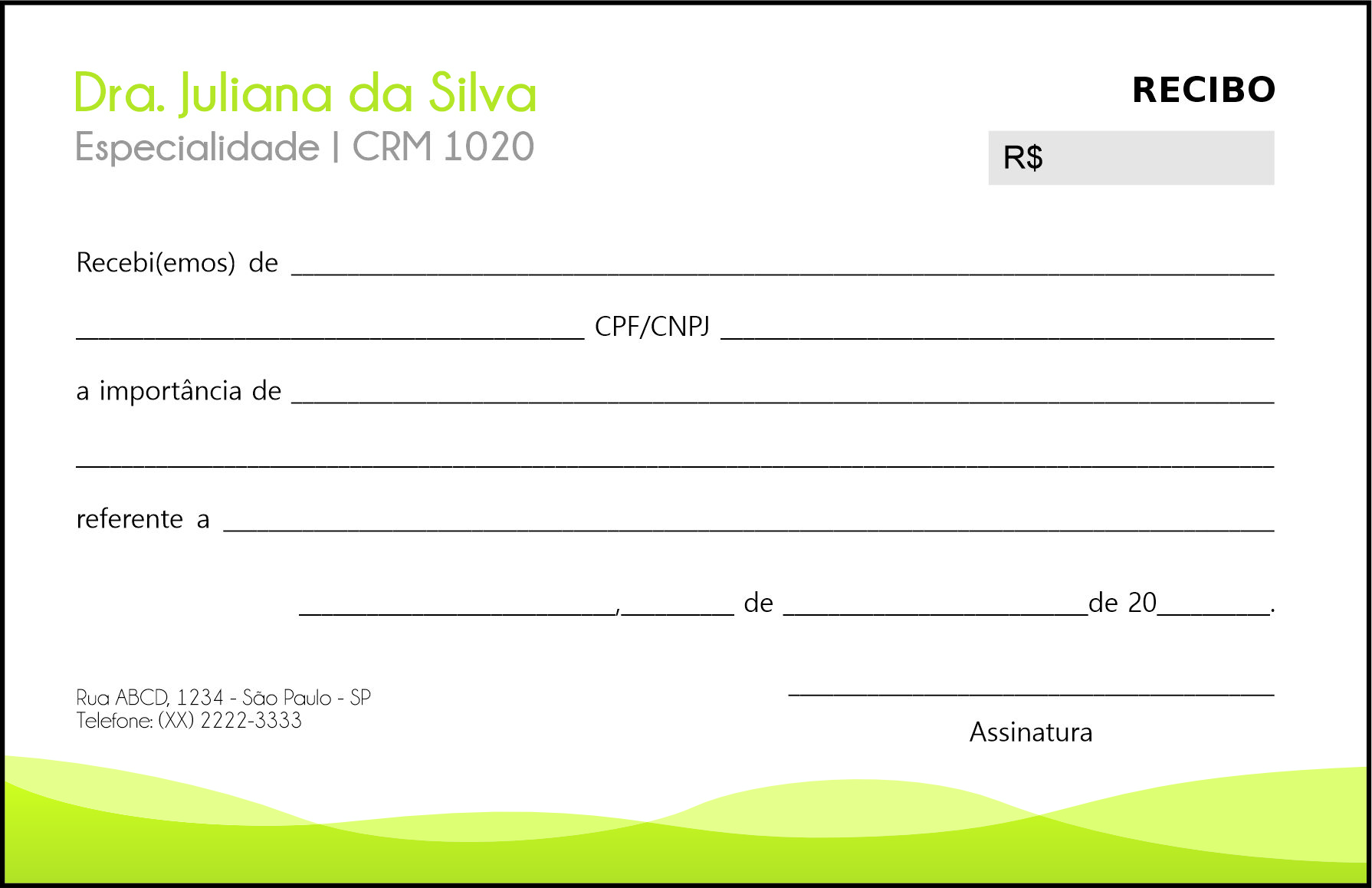 Recibo em 2 vias Performance Eger