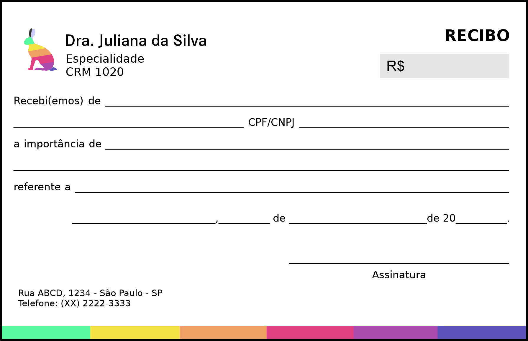 Recibo em 2 vias Veterinário Viena