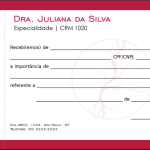 Recibo com Canhoto Angiologia e Vascular Antuérpia