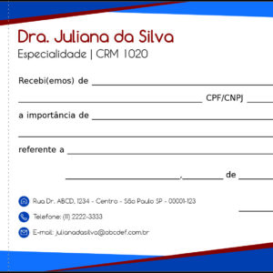 Recibo com Canhoto Angiologia e Vascular Gante