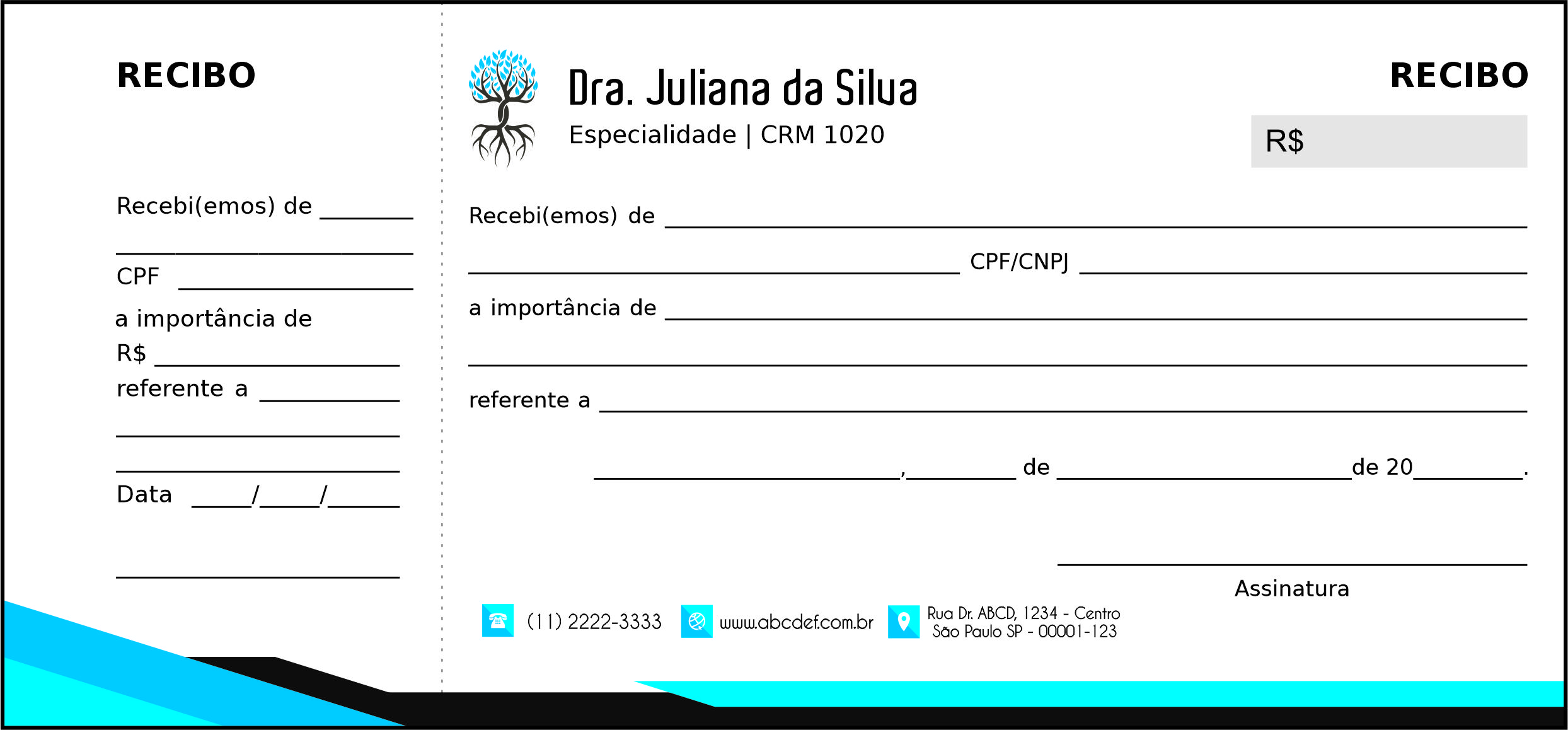 Recibo com Canhoto Angiologia e Vascular Namur