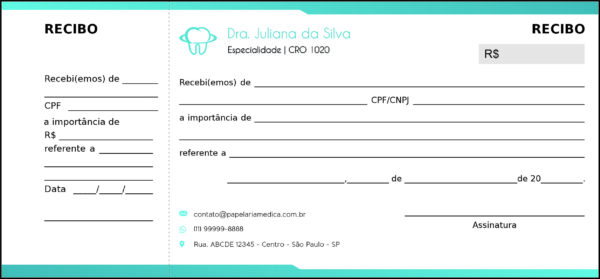 Recibo com Canhoto Odontologia Lille Recibo com Canhoto Odontologia Lille