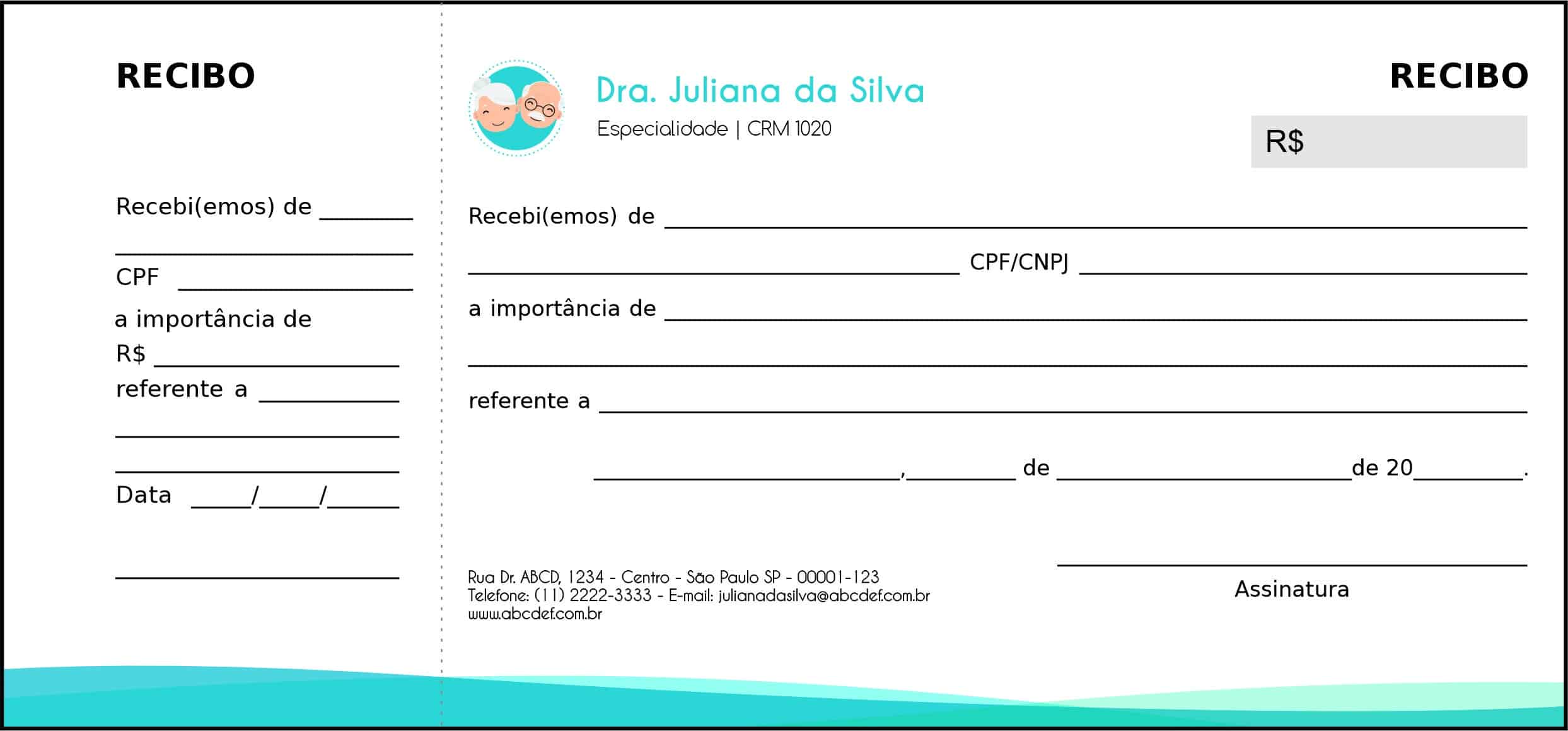 Recibo com Canhoto Geriatria Sari