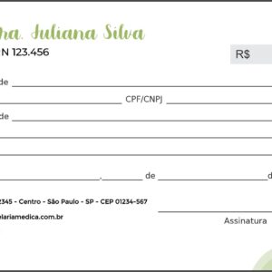 Recibo em 2 vias Nutricionista Bariloche - Imagem 1