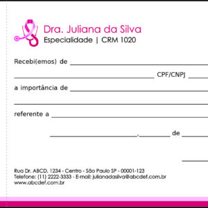 Recibo com Canhoto Oncologia Osaka