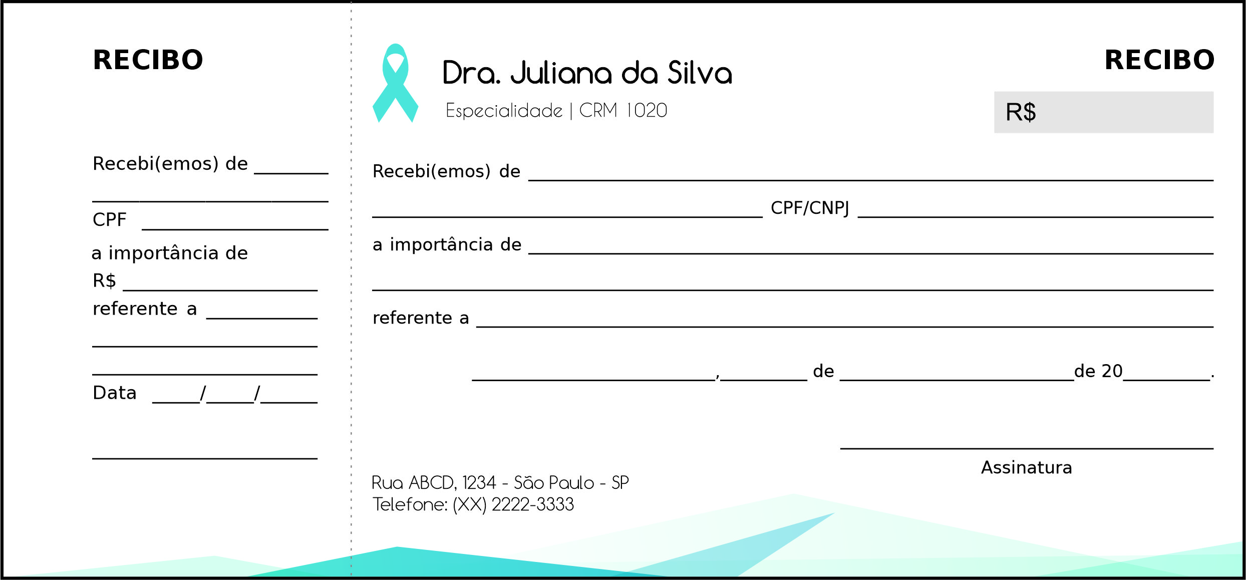 Recibo com Canhoto Oncologia Kobe