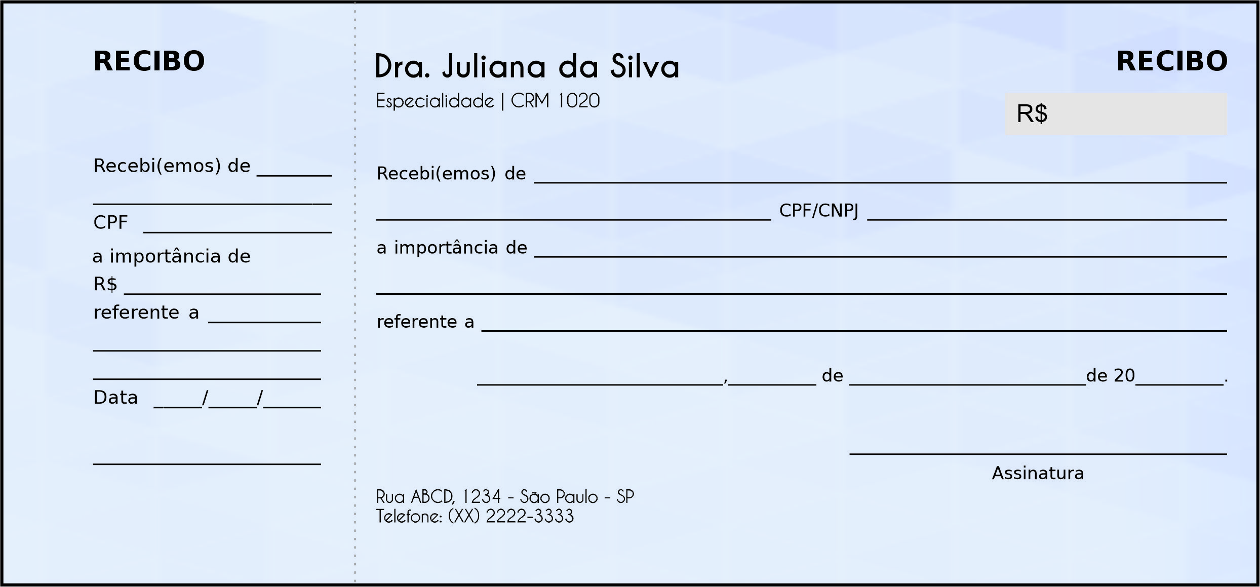 Recibo com Canhoto Oncologia Kyoto
