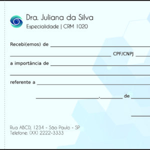Recibo com Canhoto Oftalmologia Visby