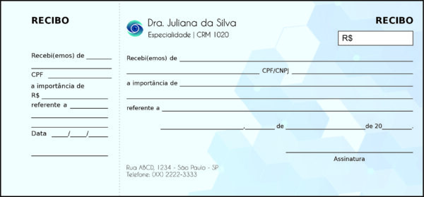 Recibo com Canhoto Oftalmologia Visby Recibo com Canhoto Oftalmologia Visby