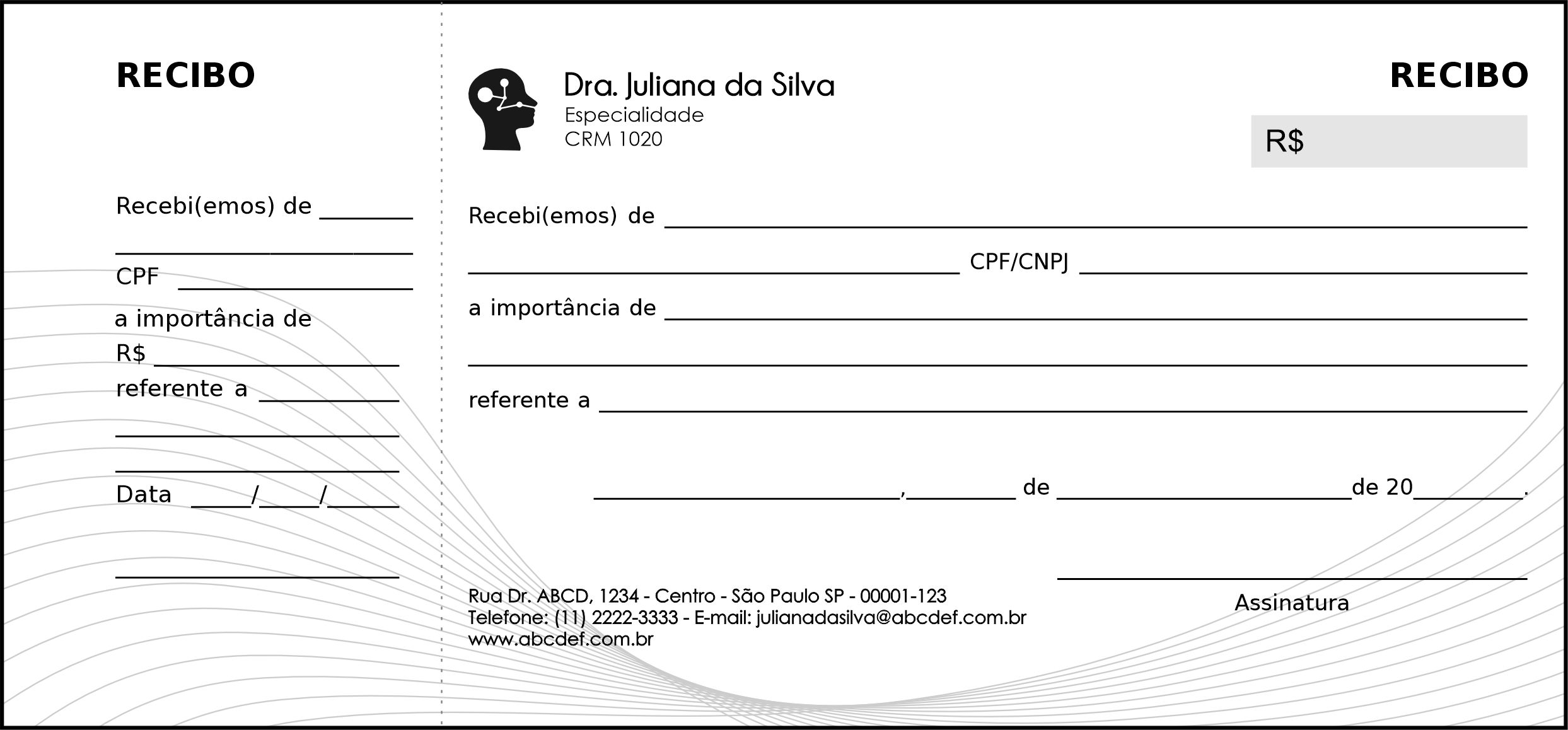 Recibo com Canhoto Otorrinolaringologia Valencia