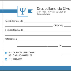 Recibo com Canhoto Psicologia Bremen