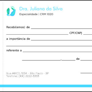 Recibo com Canhoto Ortopedia Pireu