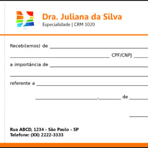 Recibo com Canhoto Ortopedia Lárissa