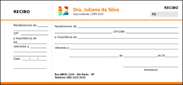 Recibo com Canhoto Ortopedia Lárissa Recibo com Canhoto Ortopedia Lárissa