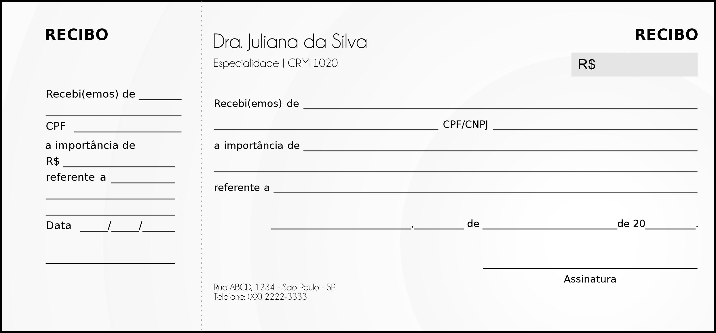 Recibo com Canhoto Otorrinolaringologista Seville
