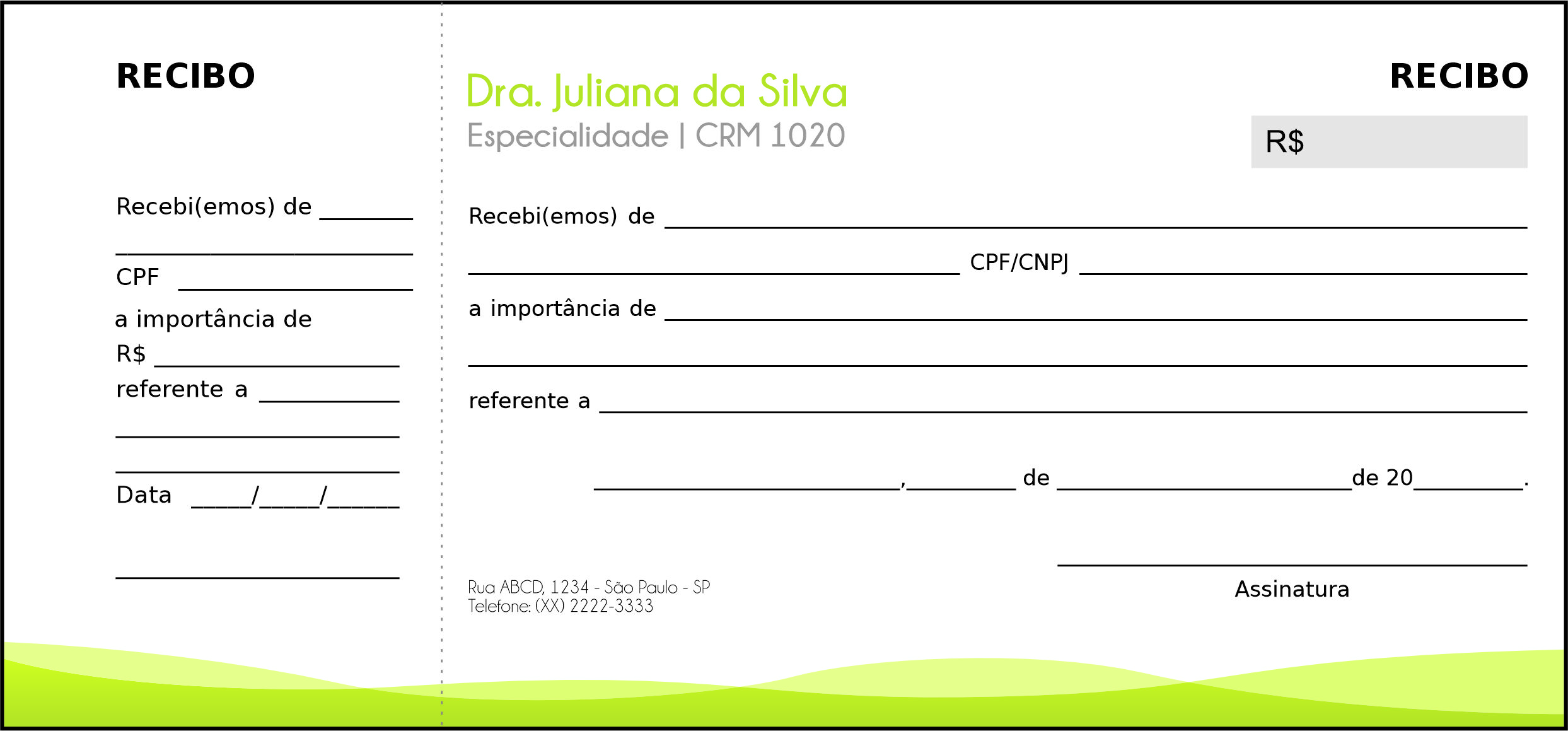 Recibo com Canhoto Performance Eger