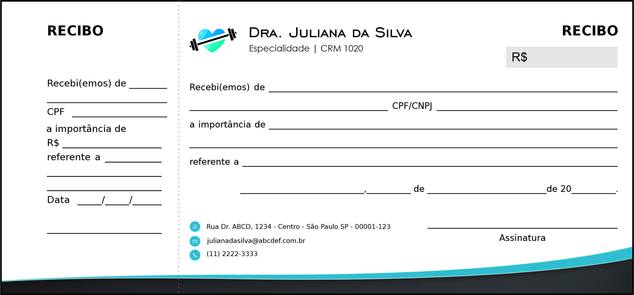Recibo com Canhoto Performance Baja