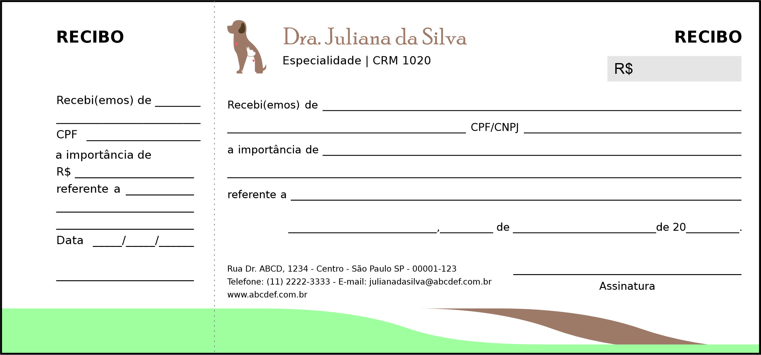 Recibo com Canhoto Veterinário Graz