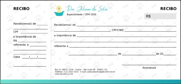 Recibo com Canhoto Veterinário Enns Recibo com Canhoto Veterinário Enns