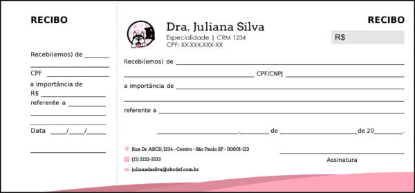 Recibo com Canhoto Veterinário Horn Recibo com Canhoto Veterinário Horn