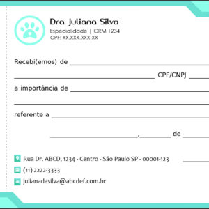 Recibo com Canhoto Veterinário Traun