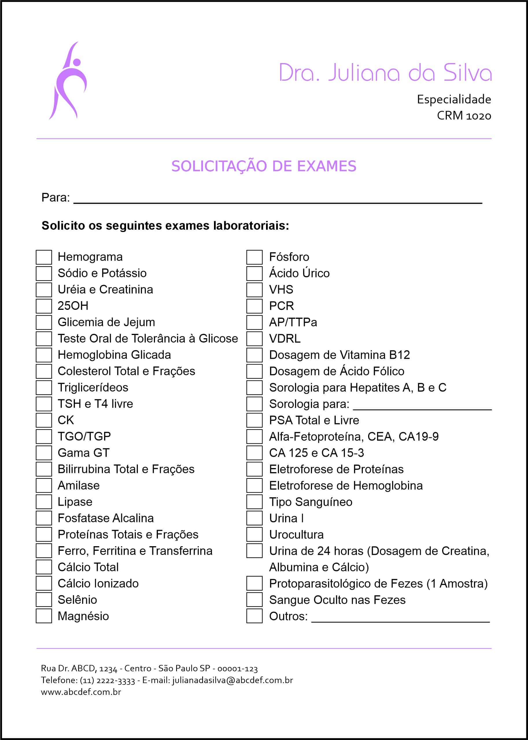 Solicitação de Exames Troia