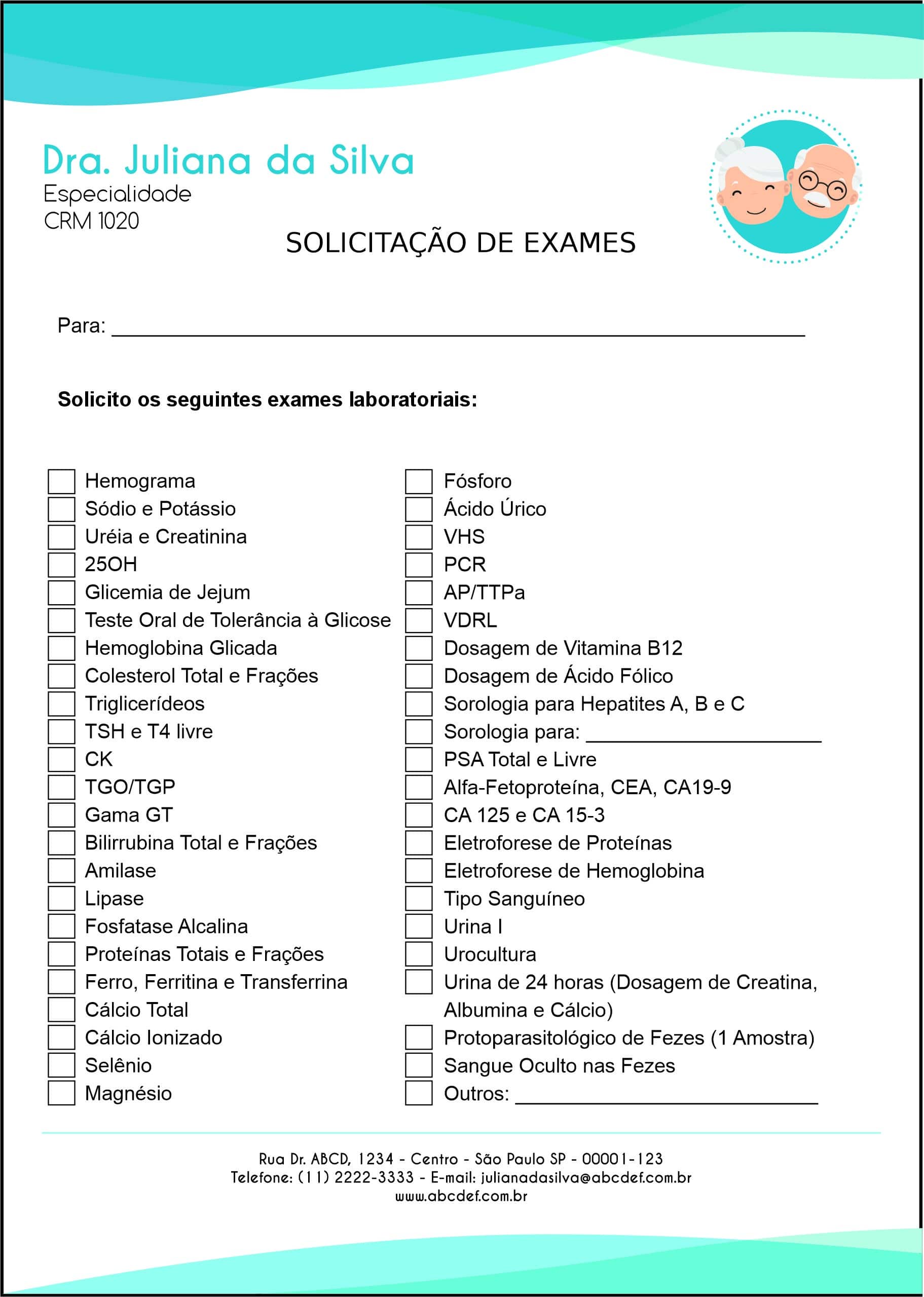 Solicitação de Exames Geriatria Sari