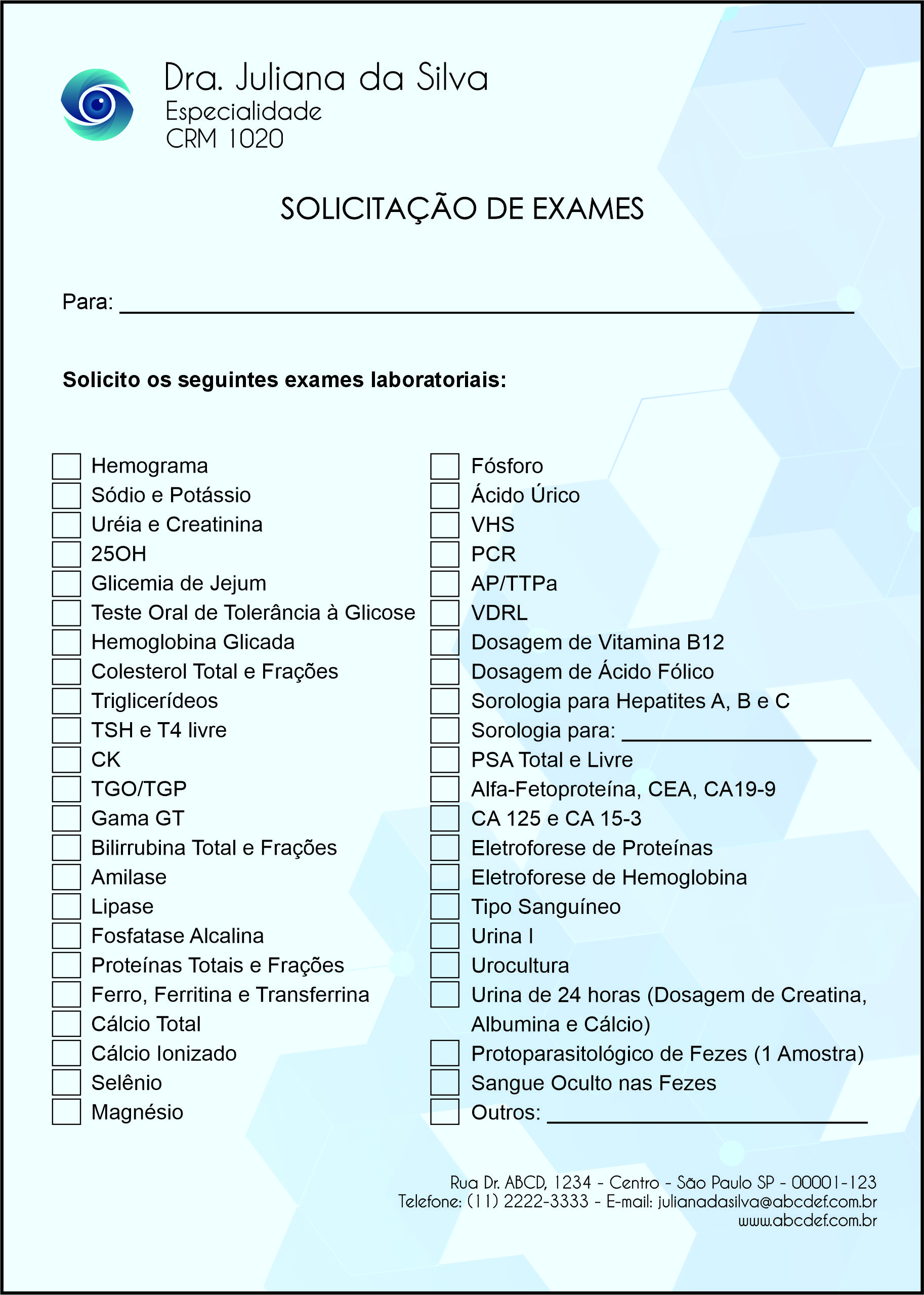 Solicitação de Exames Oftalmologia Visby