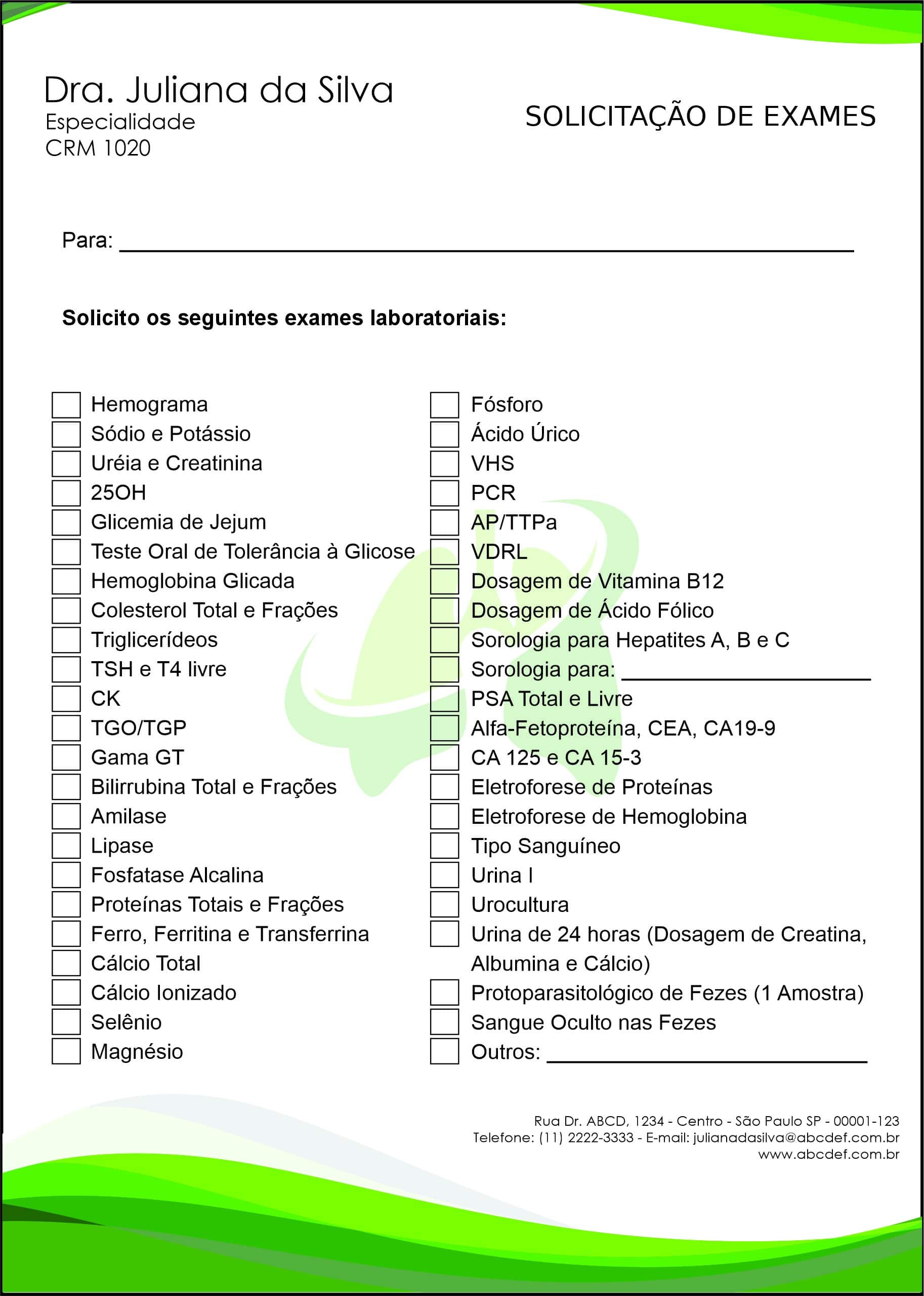 Solicitação de Exames Pneumologia Copenhague