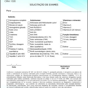 Solicitação de Exames Odontologia Versalhes
