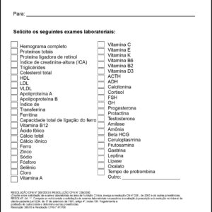 Solicitação de Exames Nutricionista Corrientes