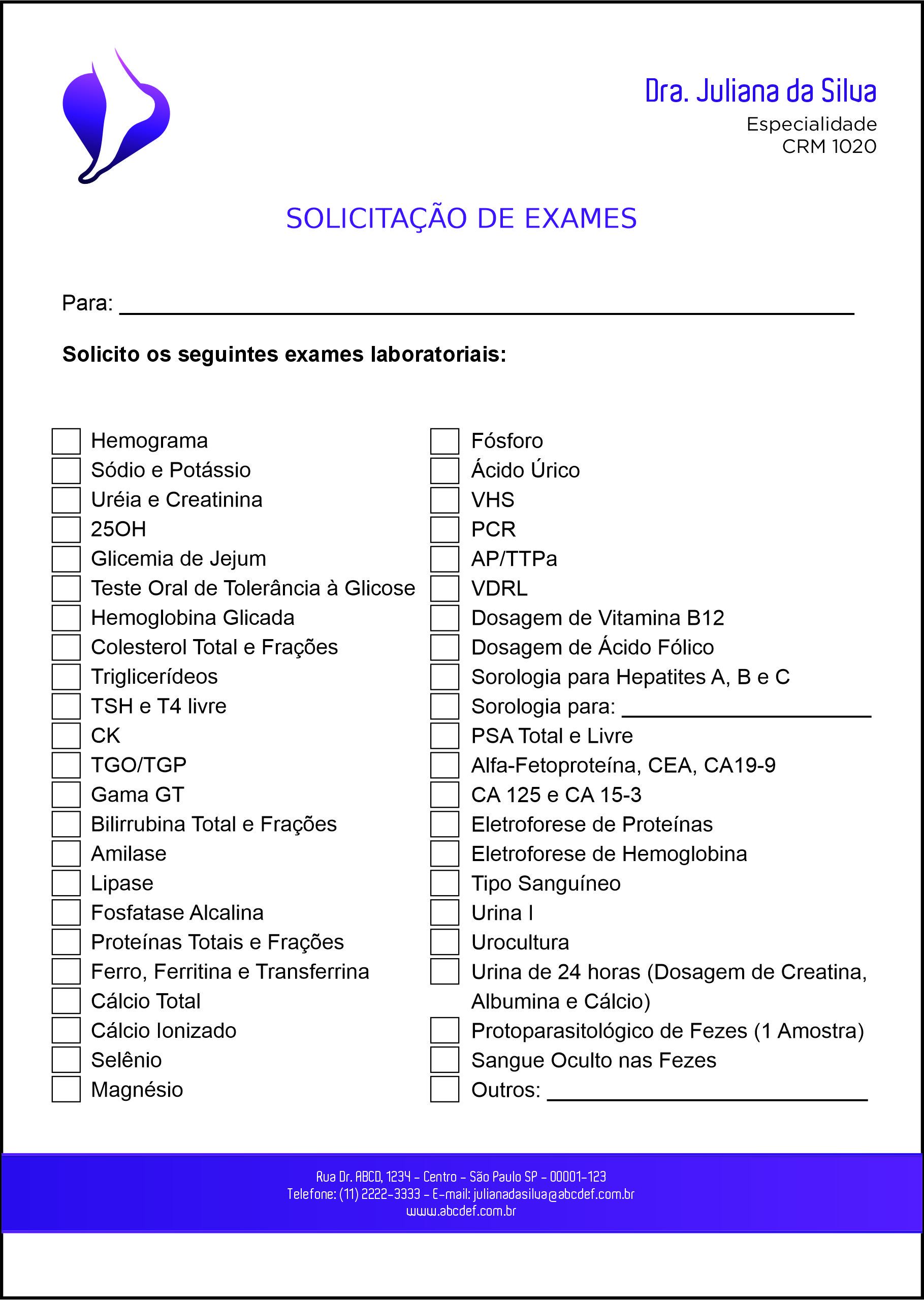 Solicitação de Exames Ortopedia Atenas