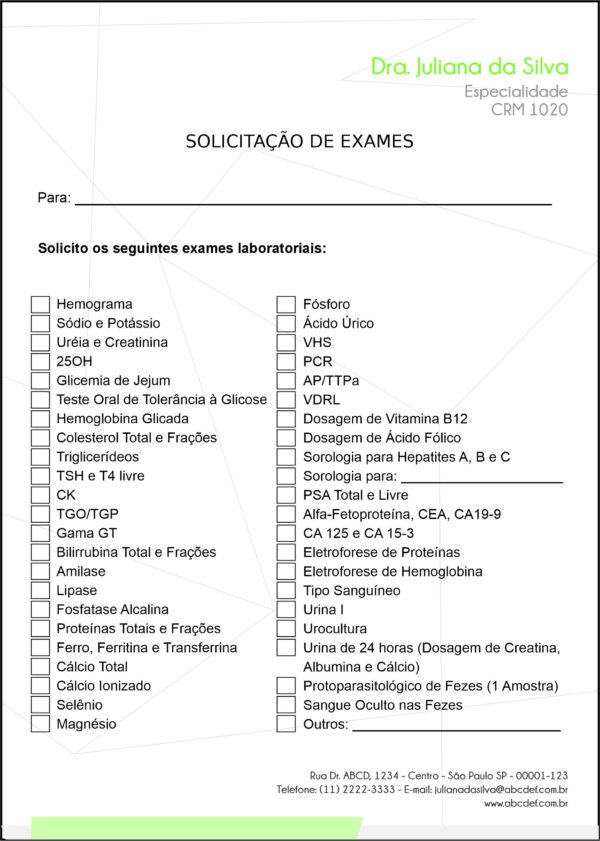 Solicitação de Exames Performance Gyor Solicitação de Exames Performance Gyor