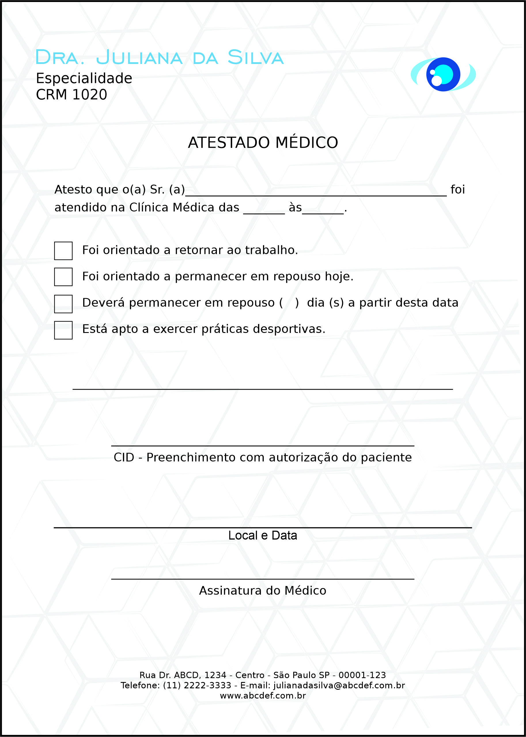 Atestado Oftalmologia Helsingborg